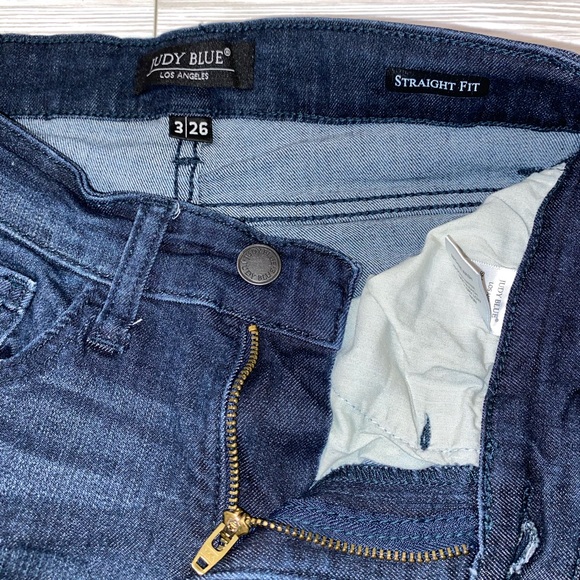 Judy Blue Straight fit Jeans Size 3 26 Dark Wash - Picture 2 of 5